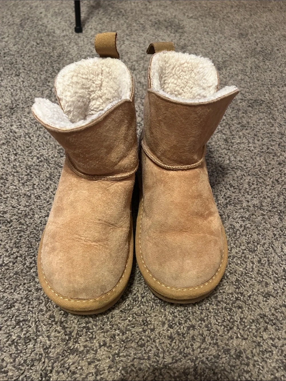 Lands' End Kids Suede Pull-On Boots - Tan/Brown